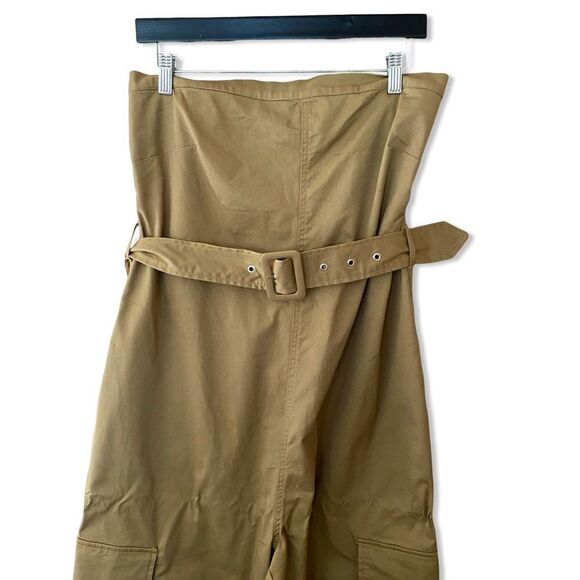 NWT Lovers & Friends Sydney Jumpsuit khaki tan wide leg cargo pants Revolve S - Picture 8 of 13